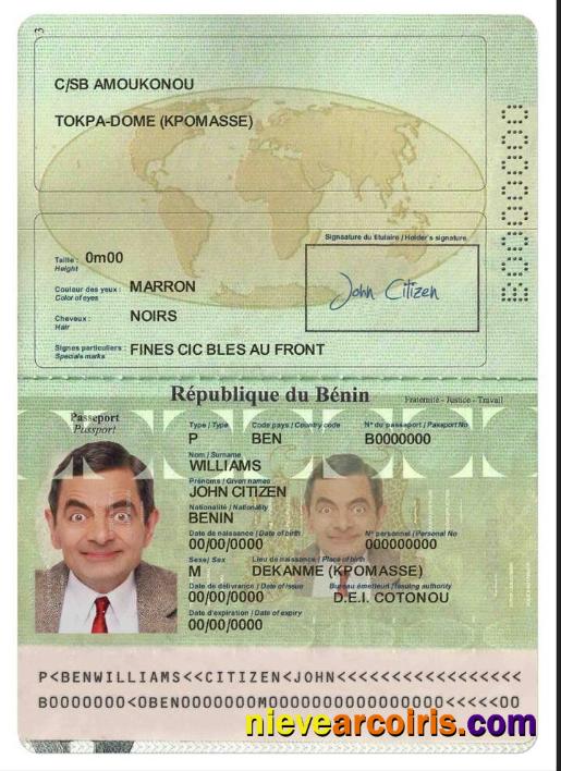 Benin passport